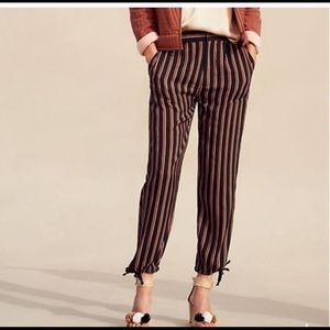 Anthropologie Silky Stripped Jogger Pant